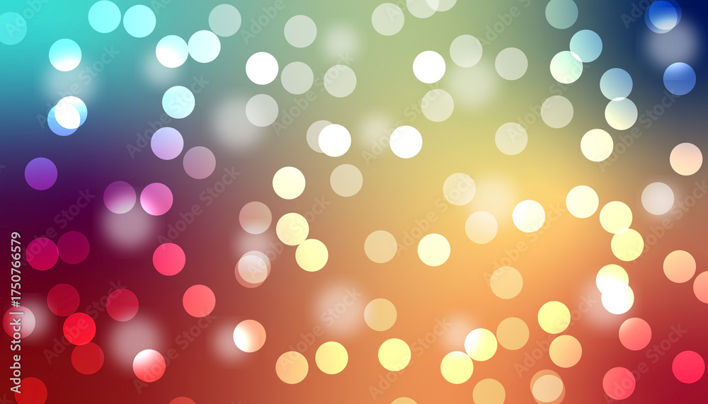 Wall mural Rainbow Bokeh Glow – Abstract Multicolor Light Circle Gradient Background. abstract bokeh background
