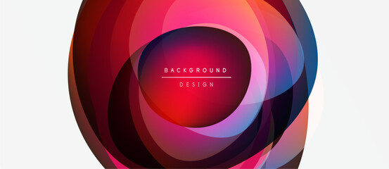 Abstract concentric circles, vibrant colors, modern design. Text reads background design within central shape. Minimalist composition.