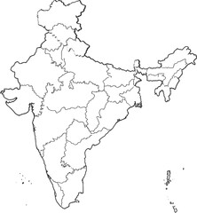 Obraz premium India Political Map Outline