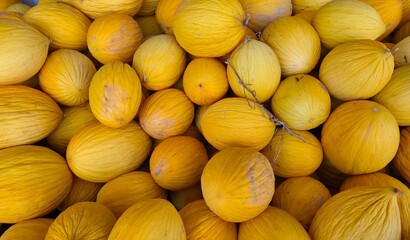 Various fruits and vegetables. Photos of melons.