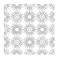 Black and white sunburst pattern seamless geometric background light