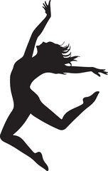 Fototapeta premium Silhouette of a woman dancing vector illustration