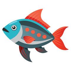 Fototapeta premium Isolated Fish Vector on White Background
