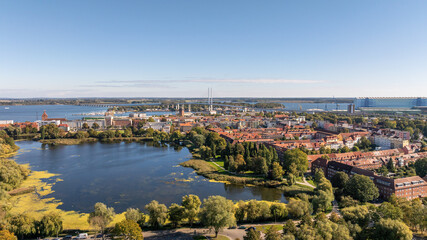Fototapeta premium Panorama of the Hanseatic city of Stralsund on the Baltic Sea