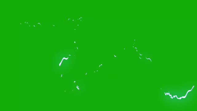 Electricity flow, Energy movement, Animated lightning strikes on a green screen background with bright blue & white flashes effect, Ideal for game developer & background animation, thunder animations