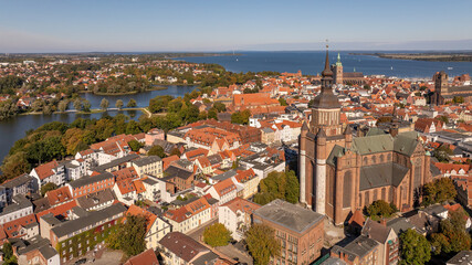 Panorama of the Hanseatic city of Stralsund on the Baltic Sea