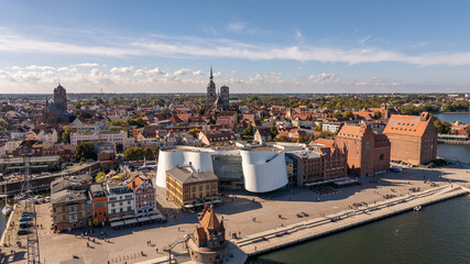 Panorama of the Hanseatic city of Stralsund on the Baltic Sea