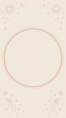 Beige celestial frame iPhone wallpaper