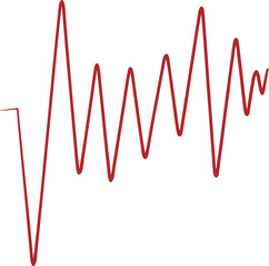 Red heartbeat line illustration, minimalist ECG waveform design  pulse, health, and life, medical heartbeat vector art for cardiology, hospital, or wellness concept.