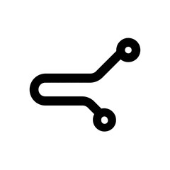 Black share icon suitable for digital marketing materials. Can be used for websites, apps, social media graphics, and presentations.