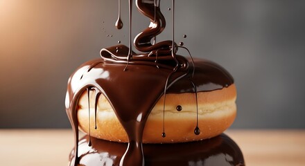 Delicious donut delight: Indulging in chocolate-covered temptation with irresistible decadence and sugary indulgence