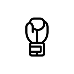 Simple black outline icon of a boxing glove, representing combat sports and fitness activities.