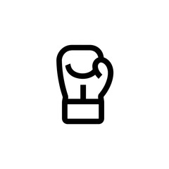 Black and white outline of a boxing glove, representing sports and fitness.