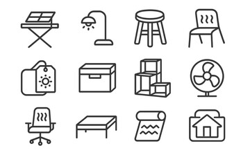 Home solar mat thermoregulating shade icon eco furniture vector cooling reading seat