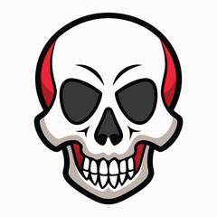 Human Skull Illustration Isolated on White Background