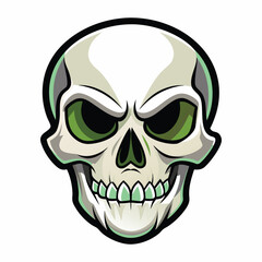 Realistic Human Skull Design Illustration