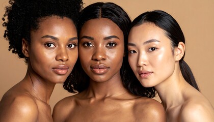 Three diverse women posing for the camera