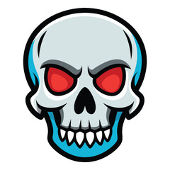 Horror-Themed Skull Illustration Isolated on White