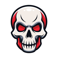 Horror-Themed Skull Illustration Isolated on White