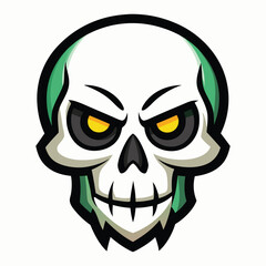 Horror-Themed Skull Illustration Isolated on White