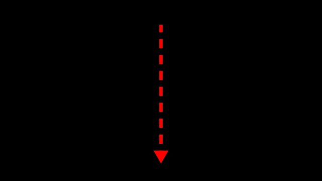 Transparent Alpha Dashed Arrow Animation &ndash; 4K Aiming Arrowhead Line Motion Set