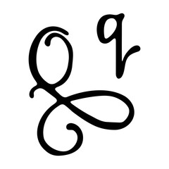 Capital and small Q alphabet icons