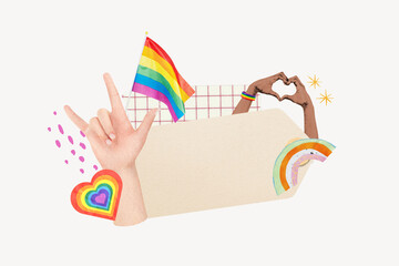 Gay pride note paper, LGBTQ colorful background