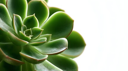 Fototapeta premium Lush green succulent plant with layered leaves against a clean white background.