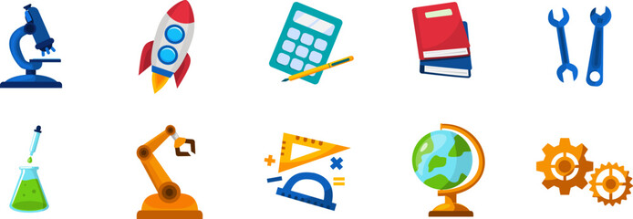 Set of Science, Technology, Engineering, and Math Day Icon