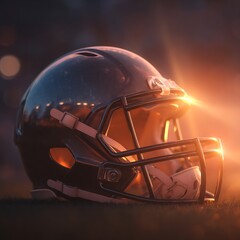 Fototapeta premium american football helmet on black