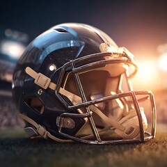 Fototapeta premium american football helmet on black