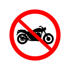 Motorcycle prohibited sign clear graphic showing no motorbikes allowed symbol vector