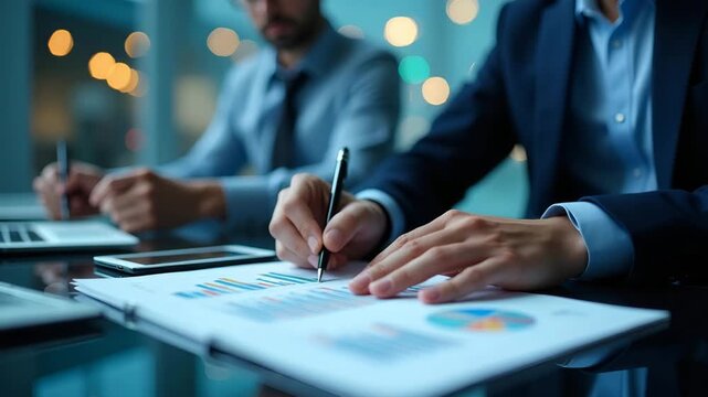 Financial analysts compiling export import report integrating US EU trade data with Asian market insights to deliver comprehensive global trade performance dashboards in  Photo Stock  Concept  and emp - Powered by Adobe