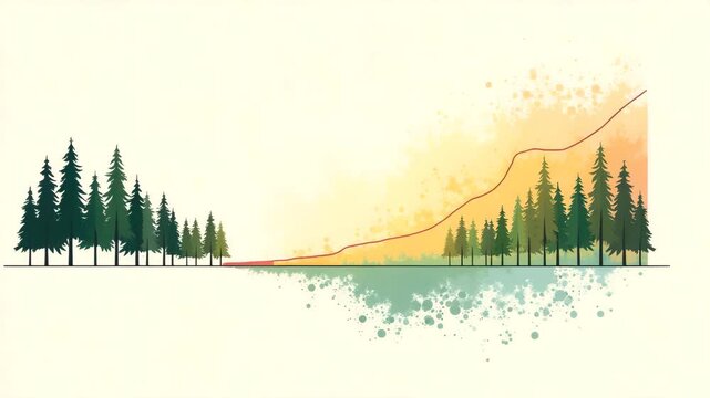 Illustration showing tree loss and warming correlation with deforestation heatzones data overlays and conservation messaging in formal layout in  Photo Stock  Concept  and empty space on the left side