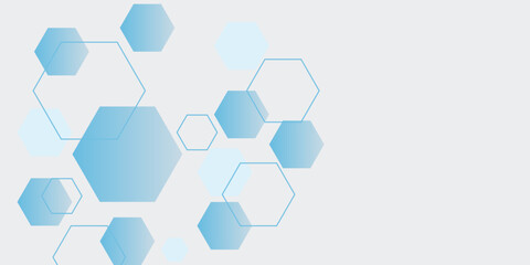 Abstract blue hexagon banner background. Eps10 vector