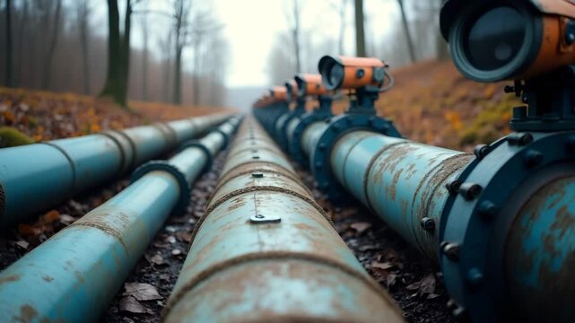 Engineers inspecting water pipe inspection sites by deploying inline CCTV cameras ultrasonic testing probes to detect leaks corrosion and blockages in aging distribution mains in  Photo Stock  Concept