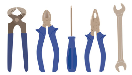 Hand tool set. Collection of equipment for repair