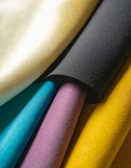 Beautiful fabric background in white, purple, blue, gold, and black