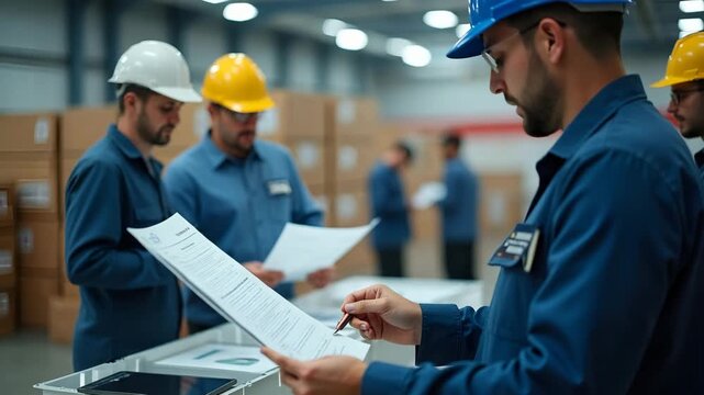 Professional import product inspection scene featuring customs officer testing product samples inspecting documentation ensuring regulatory standards in port facility in  Photo Stock  Concept  and emp