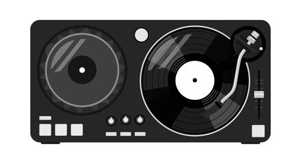 Fototapeta premium audio speaker isolated on white background, Double Vinyl Record