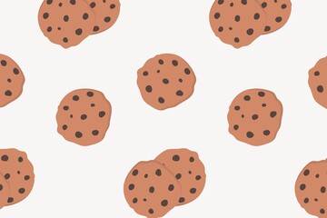 Cute cookie pattern background, seamless design