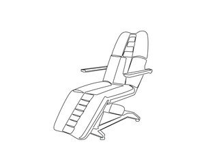 Dentist chair equipment outline illustration. Continuous line drawing of dentistry chair.