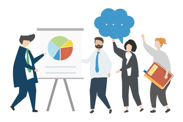 Business people brainstorming illustration