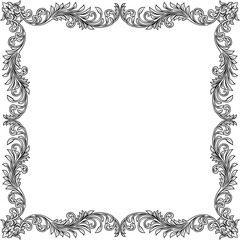 Filigree Heraldic Crest Motif Floral Pattern Frame