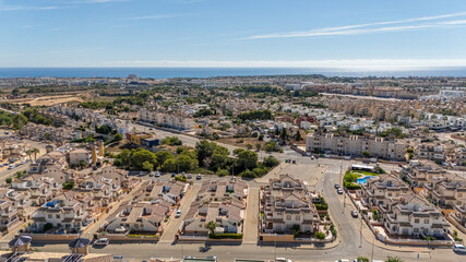 Coastal Mediterranean town aerial