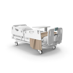 Adjustable hospital bed with metal frame for healthcare use