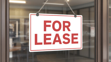 Ready for a new business? For lease sign on a door, prime commercial real estate available now