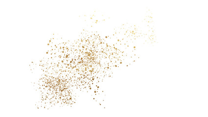 gold sparkles dust particles on transparent background