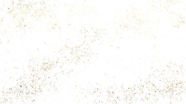 gold sparkles dust particles on transparent background
