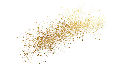 gold sparkles dust particles on transparent background